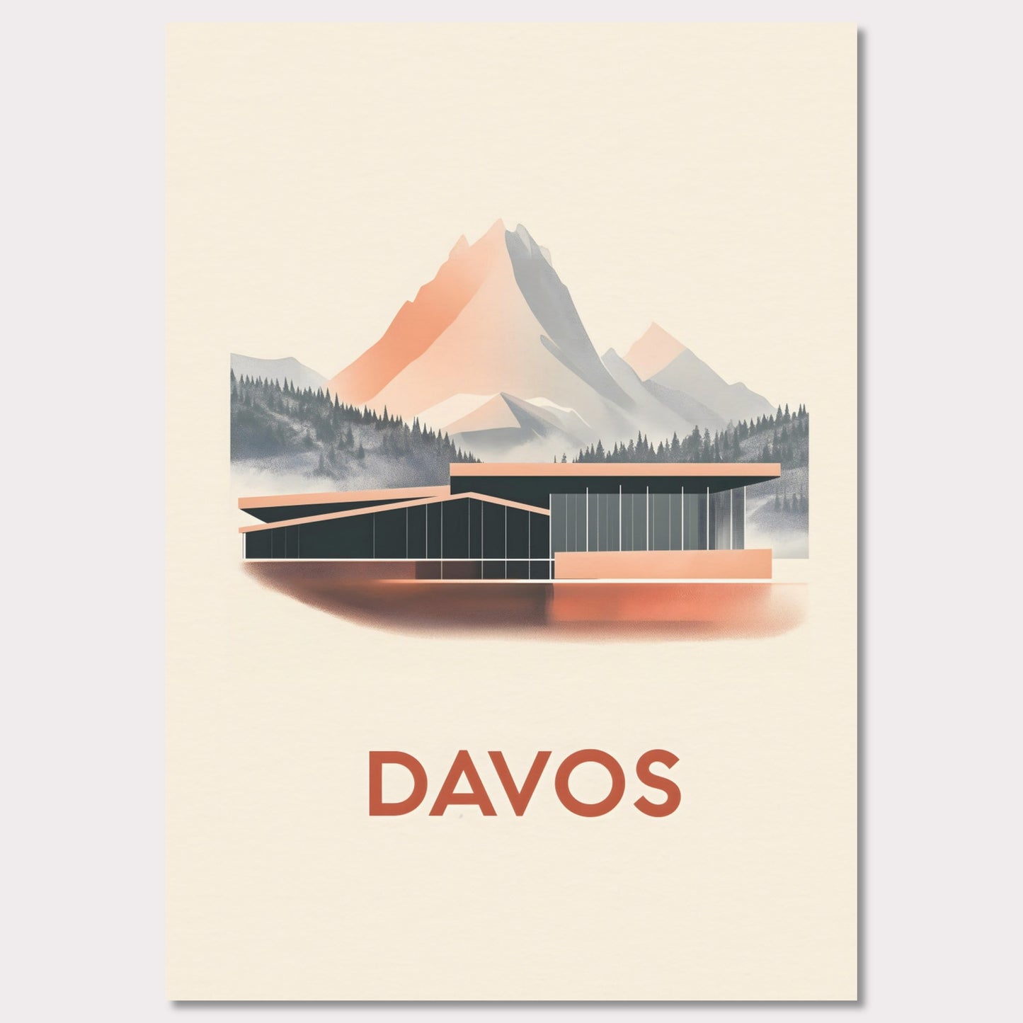 Poster titled 'Davos – Alpine Elegance' from ArtDarts