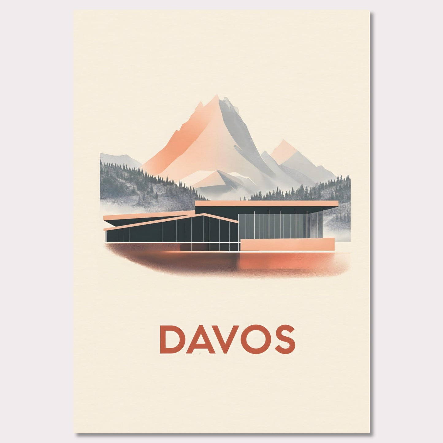 Poster titled 'Davos – Alpine Elegance' from ArtDarts