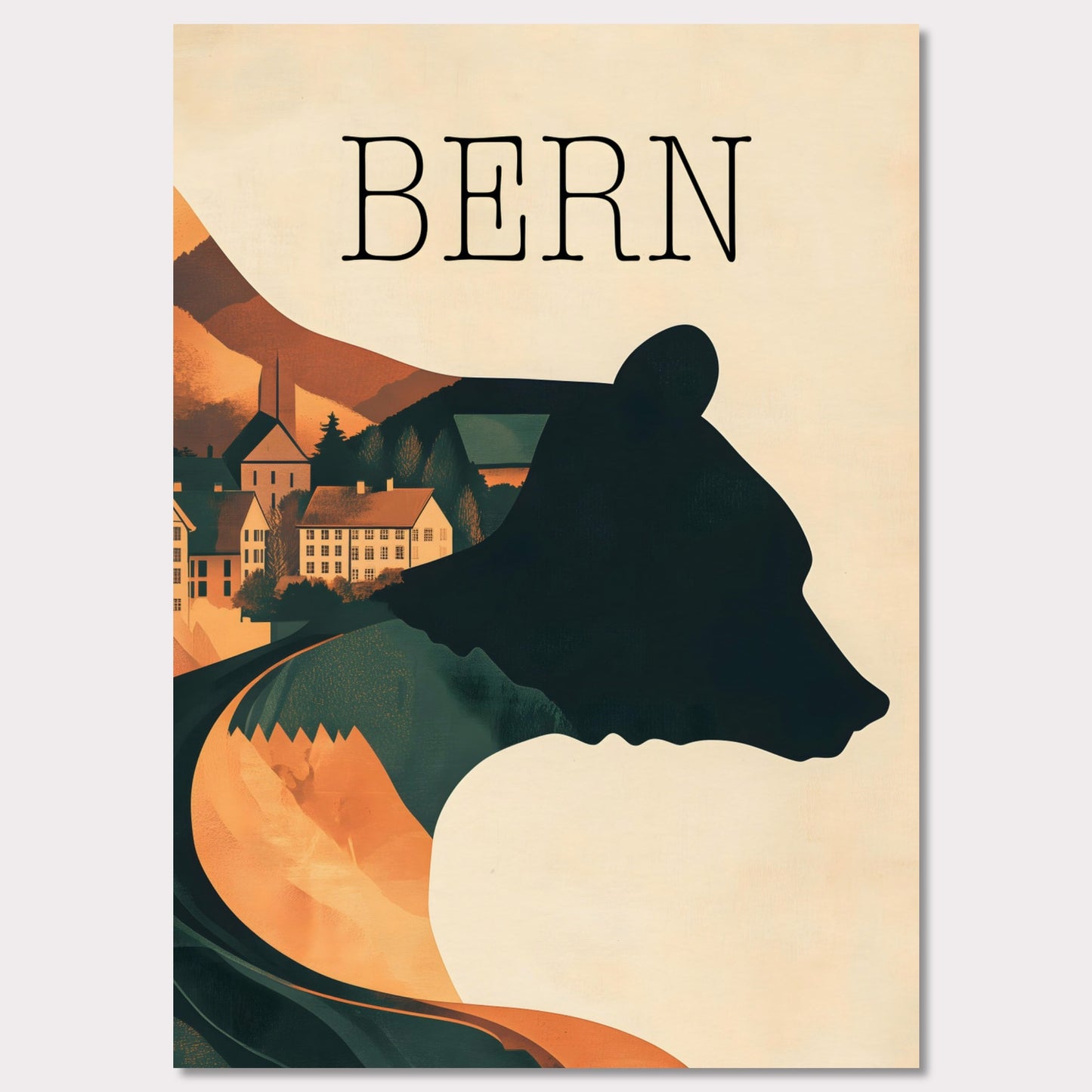 Poster titled 'Timeless Charm of Bern' from ArtDarts