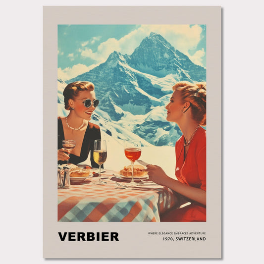Poster titled 'Verbier. Where elegance embraces adventure' from ArtDarts