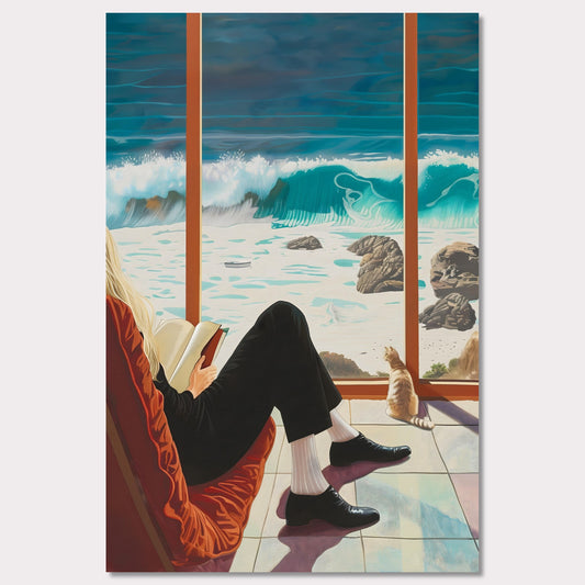 Poster titled 'Cat and Waves' from ArtDarts