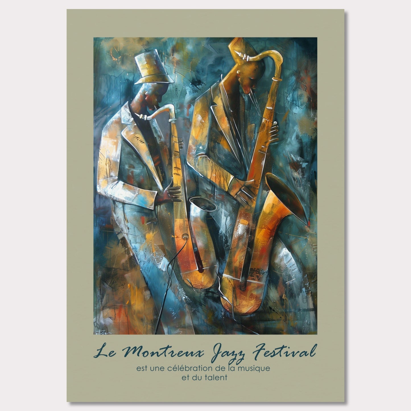 Poster titled 'Musicians at Montreux Jazz Festival Poster' from ArtDarts