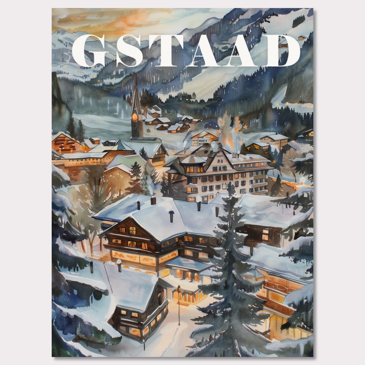 Poster titled 'Gstaad Poster' from ArtDarts