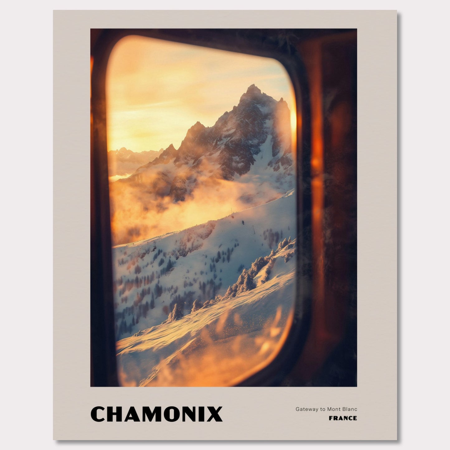 Poster titled 'CHAMONIX. Gateway to Mont Blanc' from ArtDarts