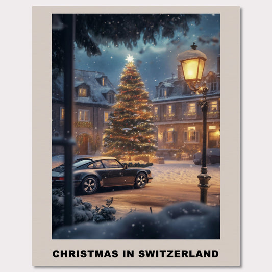 Poster titled 'Christmas in Switzerland - Festive Nights' from ArtDarts