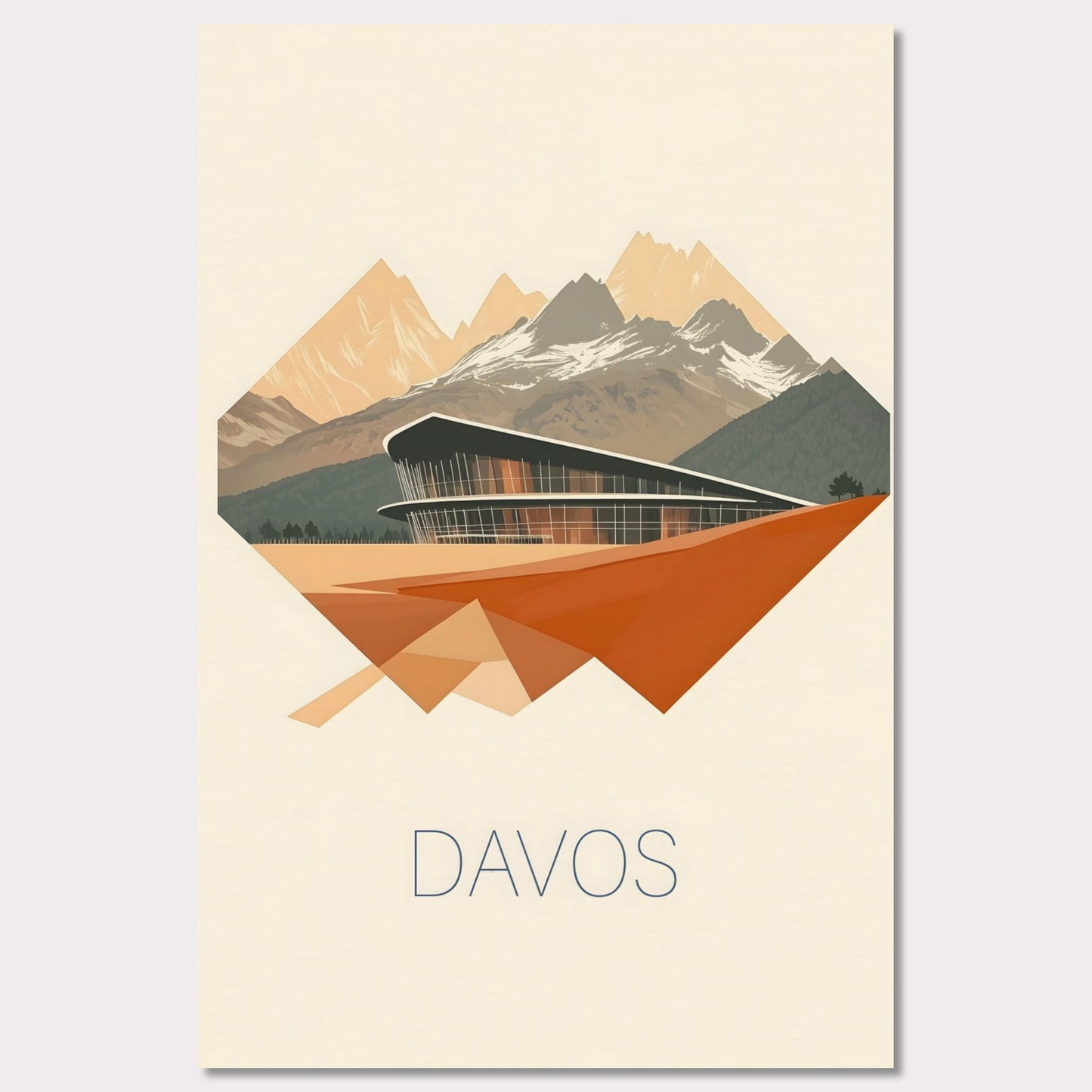 Poster titled 'Davos – Geometric Harmony' from ArtDarts