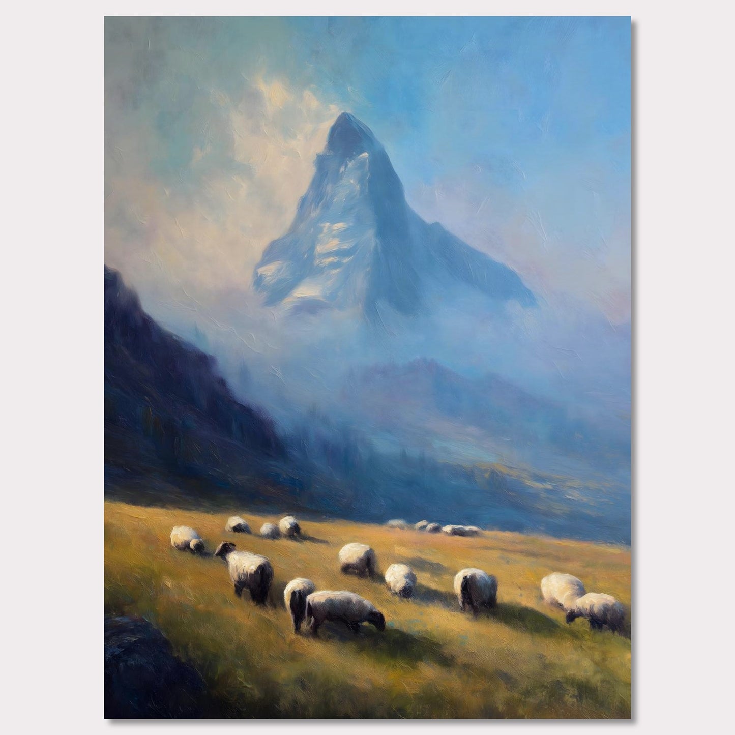 Poster titled 'Sheep Below Matterhorn' from ArtDarts