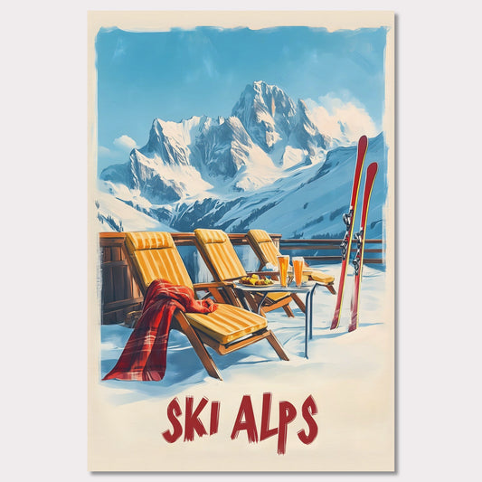 Poster titled 'Sunny Ski Alps Escape' from ArtDarts