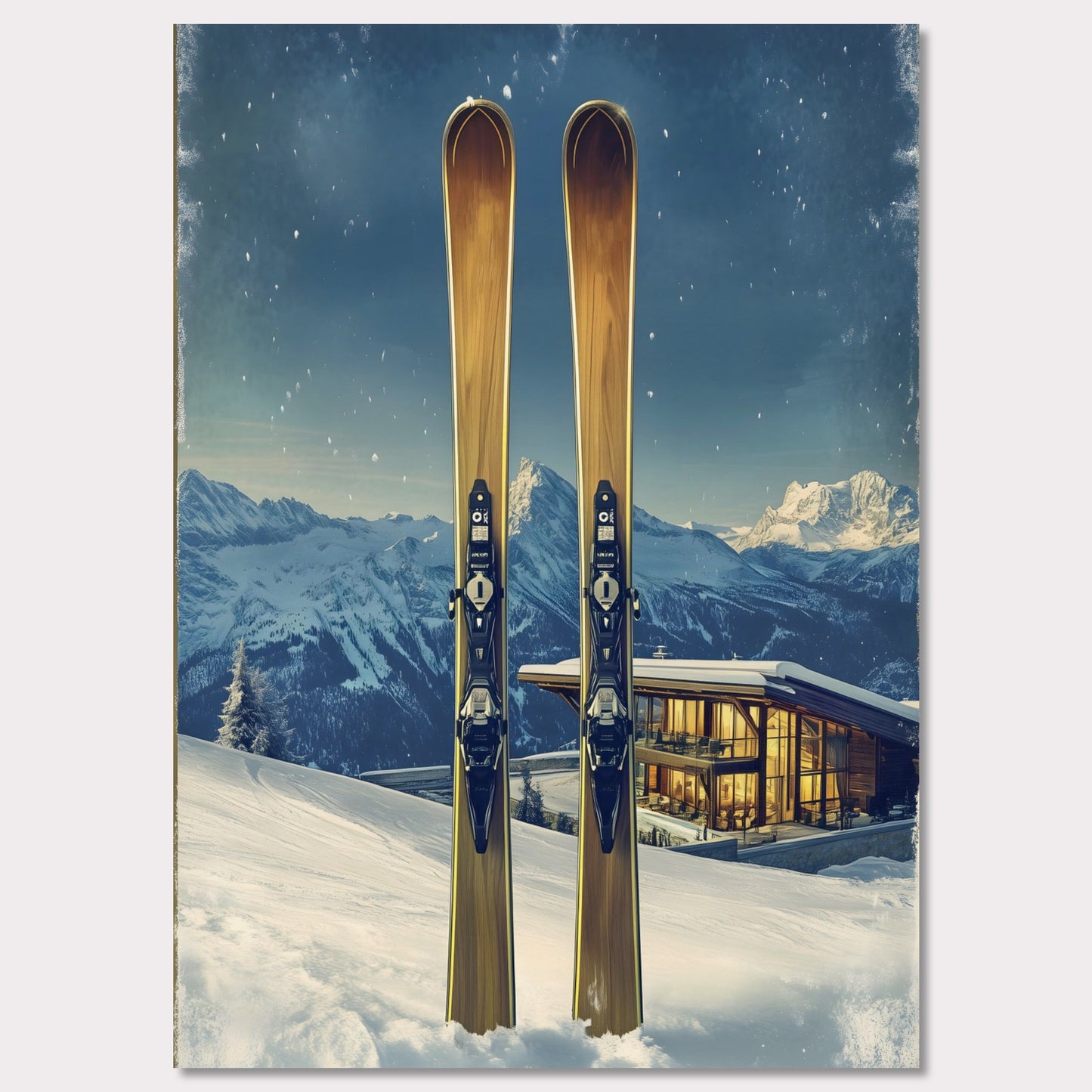 Poster titled 'Ski Alps Luxe Chalet' from ArtDarts