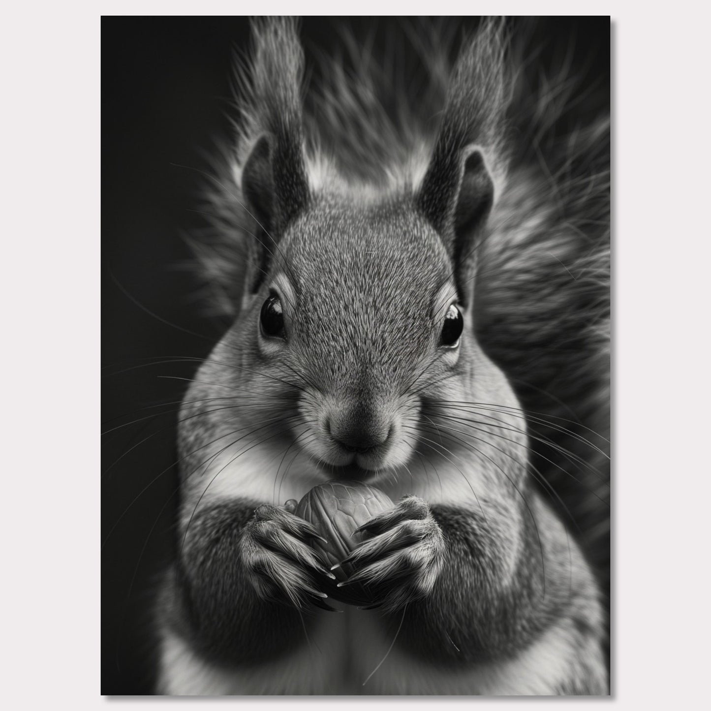 Poster titled 'Black and white portrait of a squirrel Poster' from ArtDarts