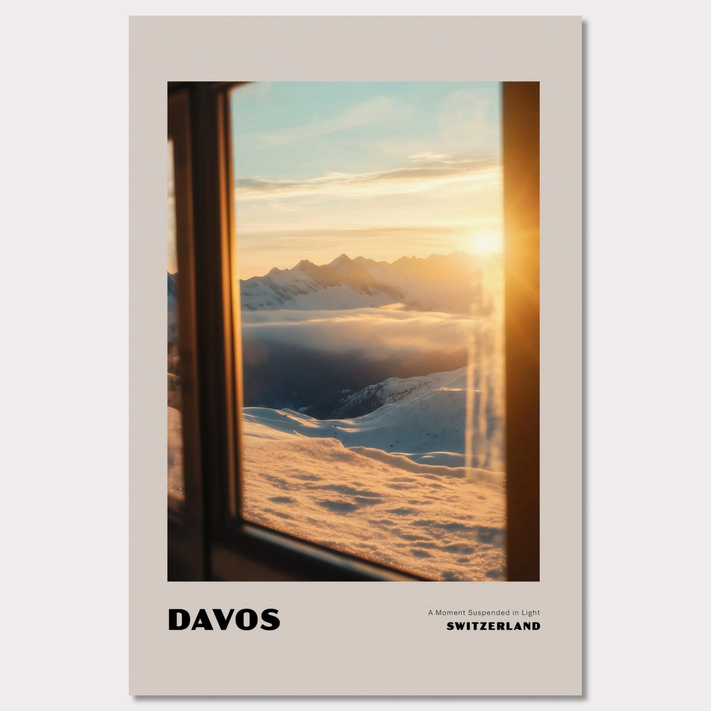 Poster titled 'DAVOS. A Moment Suspended in Light' from ArtDarts
