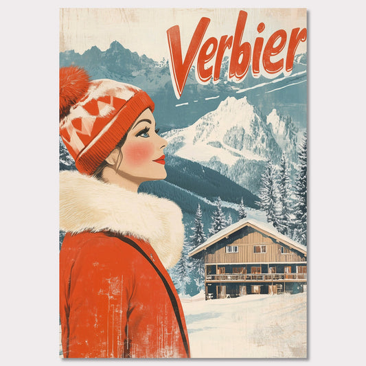 Poster titled 'Verbier - Winter Elegance' from ArtDarts