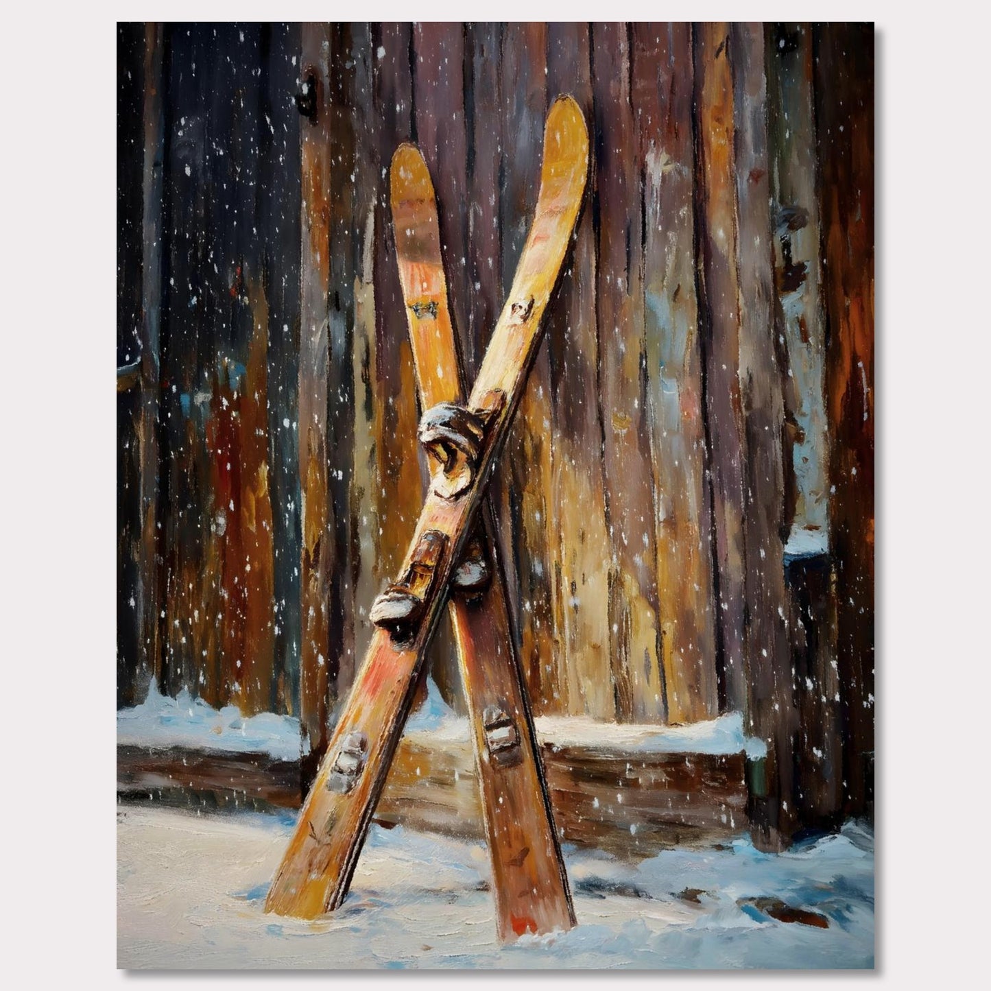 Poster titled 'Old Skis, Alpine Shed' from ArtDarts