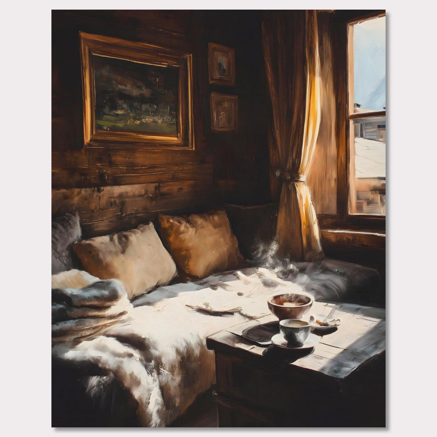 Poster titled 'Coffee & Fur, Morning Heat' from ArtDarts