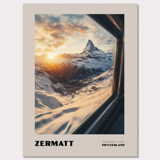 Poster titled 'ZERMATT. The Matterhorn – 4478m' from ArtDarts