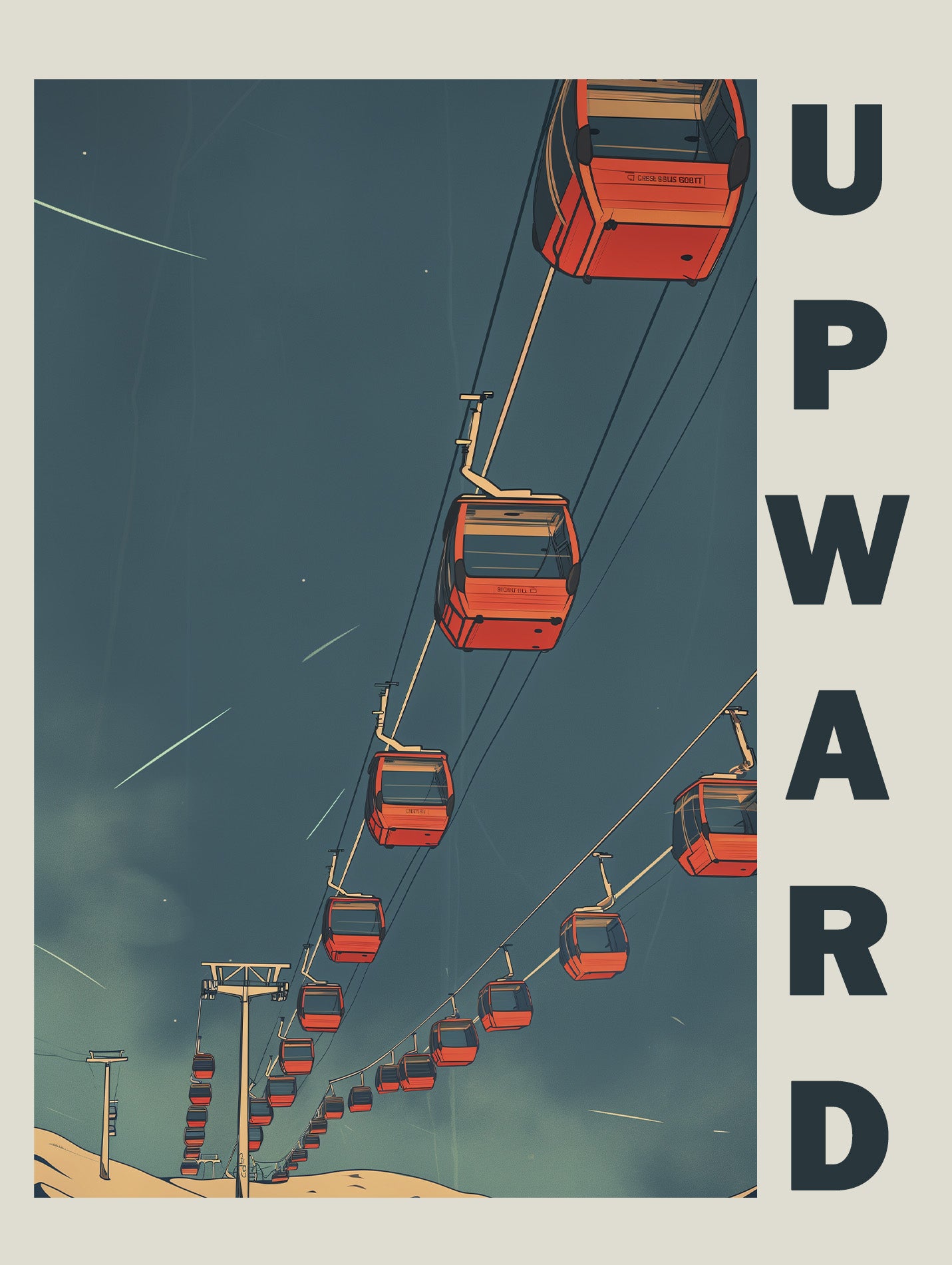 Poster titled 'Up the Lift Poster' from ArtDarts