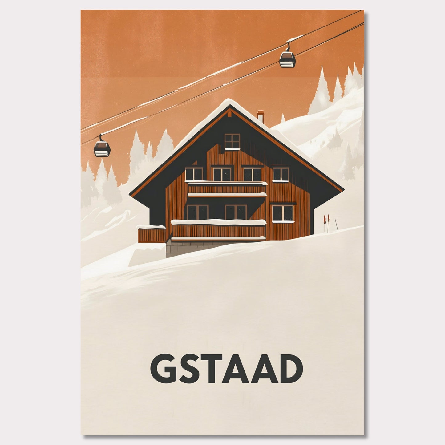 Poster titled 'Gstaad – Alpine Chalet Escape' from ArtDarts