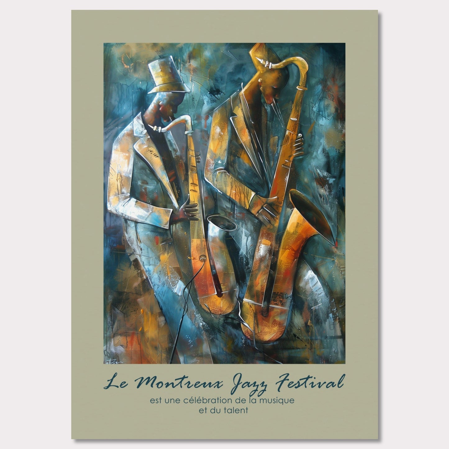 Poster titled 'Musicians at Montreux Jazz Festival Poster' from ArtDarts