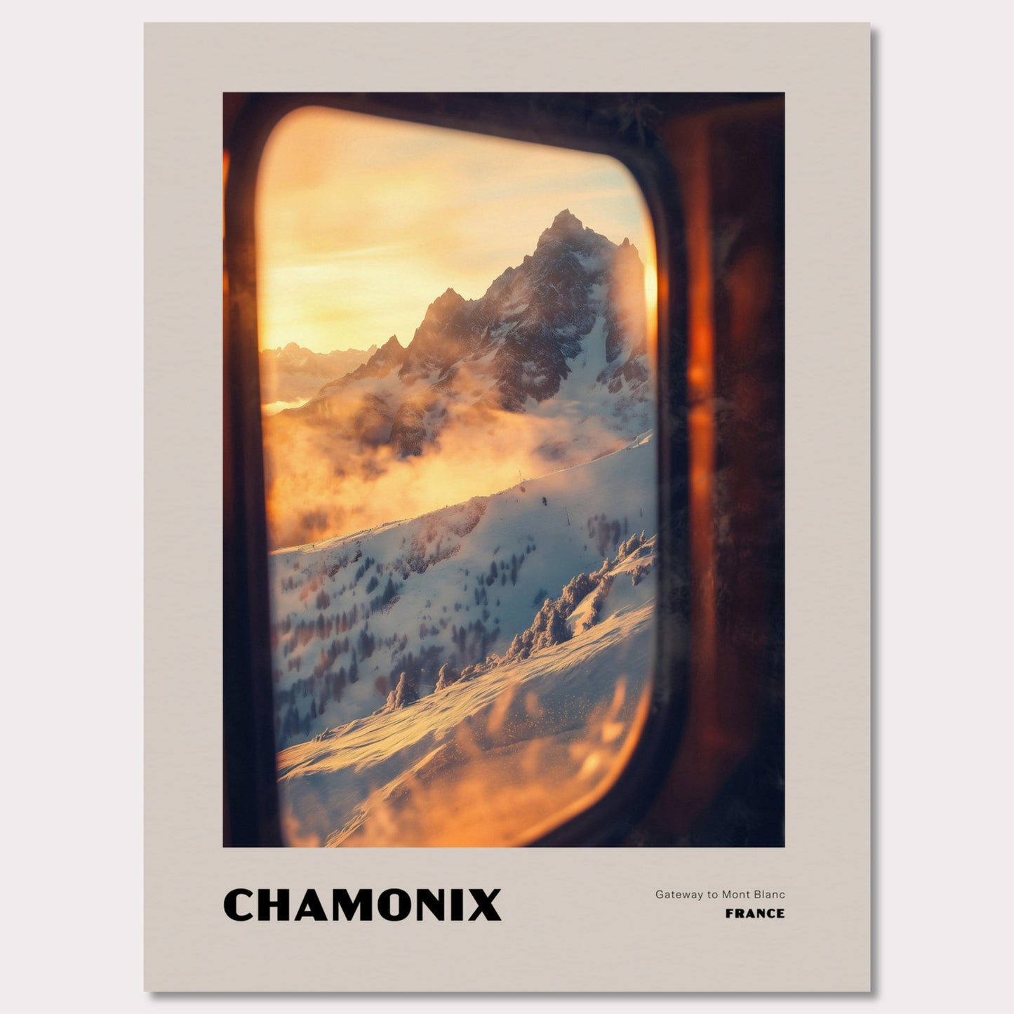 Poster titled 'CHAMONIX. Gateway to Mont Blanc' from ArtDarts