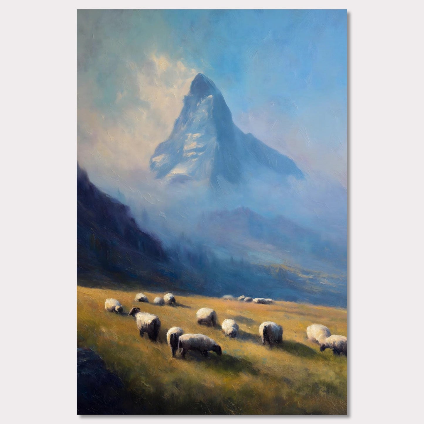 Poster titled 'Sheep Below Matterhorn' from ArtDarts