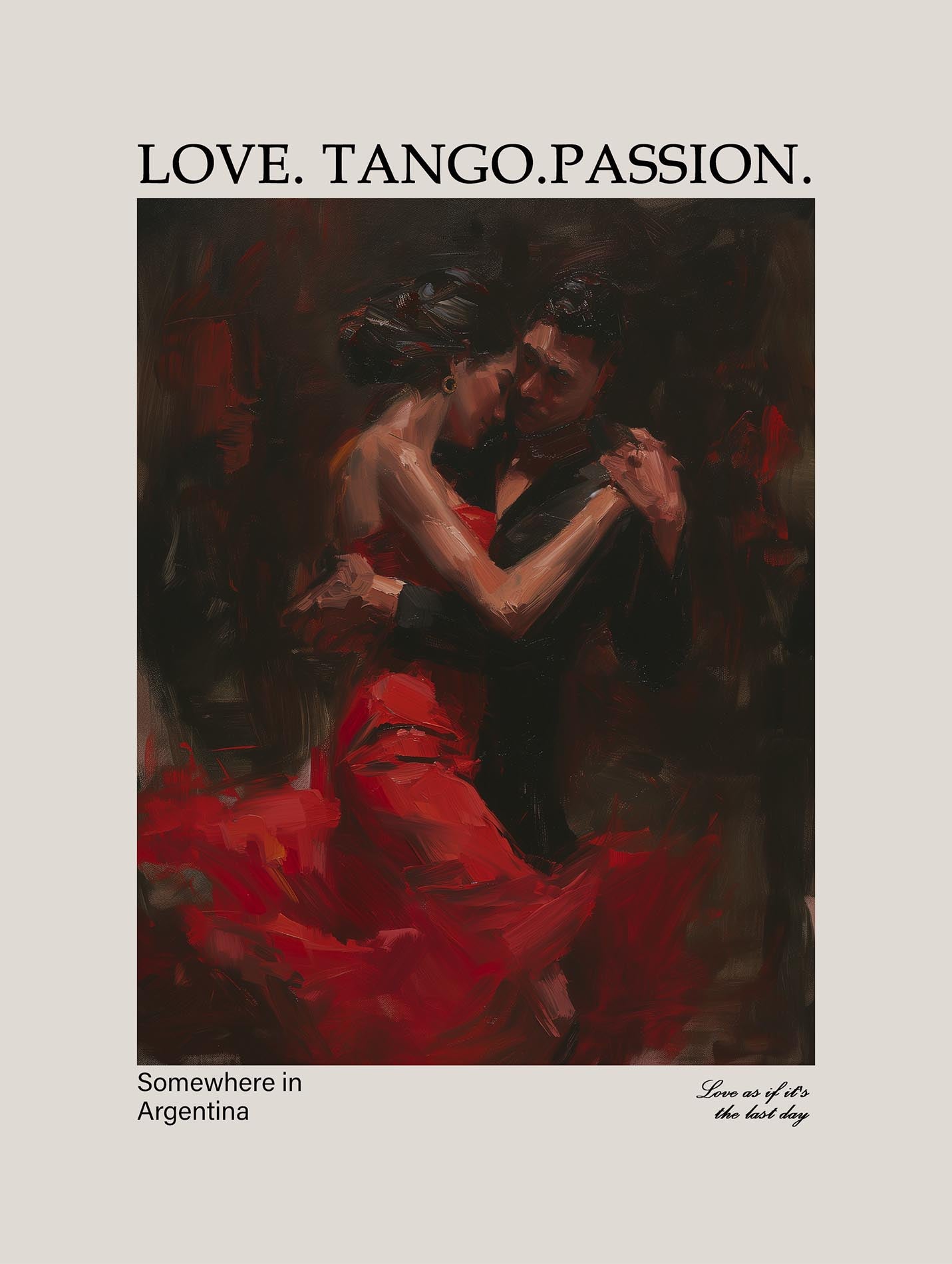 Poster titled 'Love.Tango.Passion. Poster' from ArtDarts