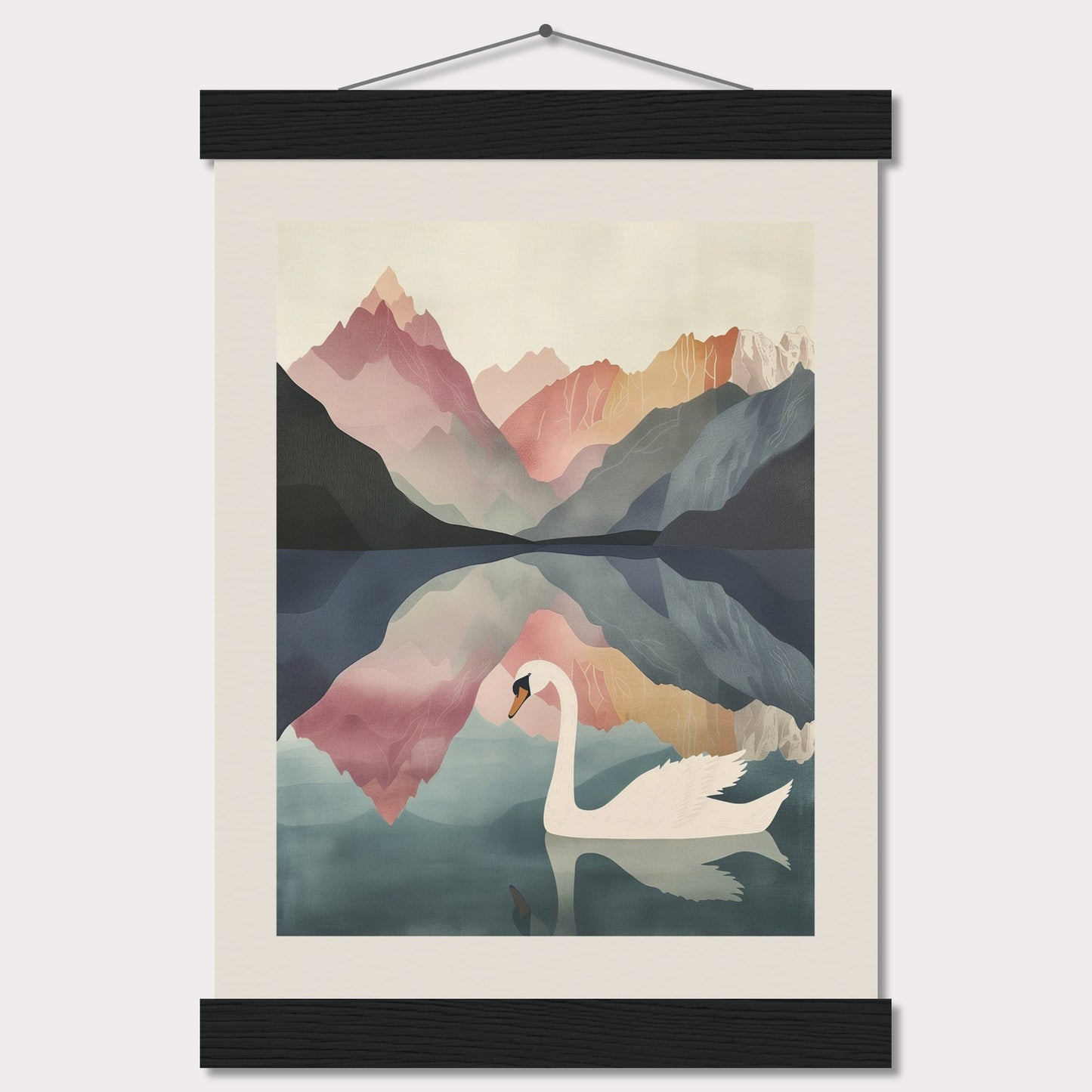 Poster titled 'White Swan on the Lake Geneva with Hanger' from ArtDarts