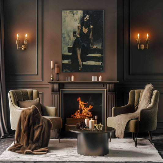 Poster titled 'Women with a Glass of Wine Poster' from ArtDarts