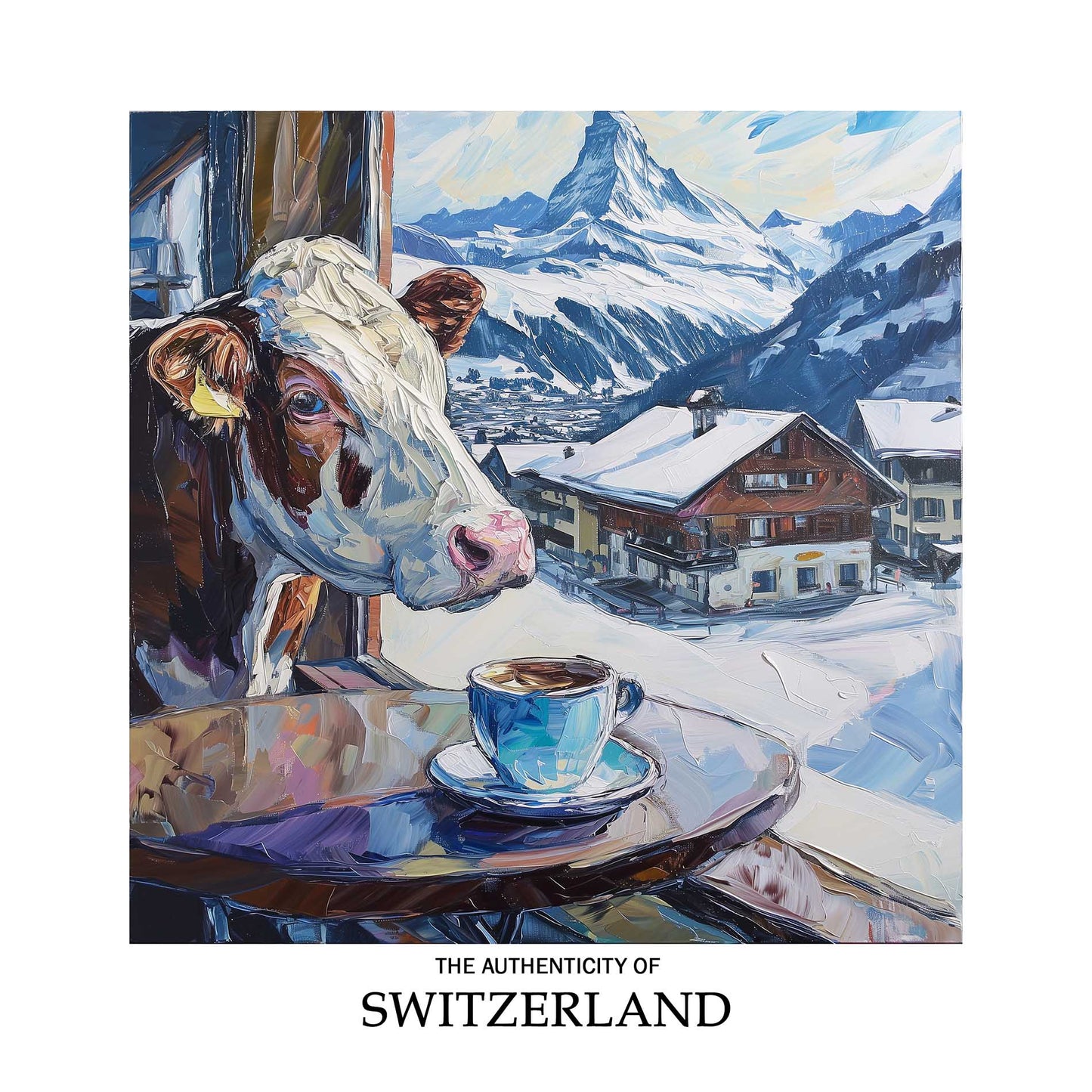 Poster titled 'The authenticity of Switzerland Poste' from ArtDarts