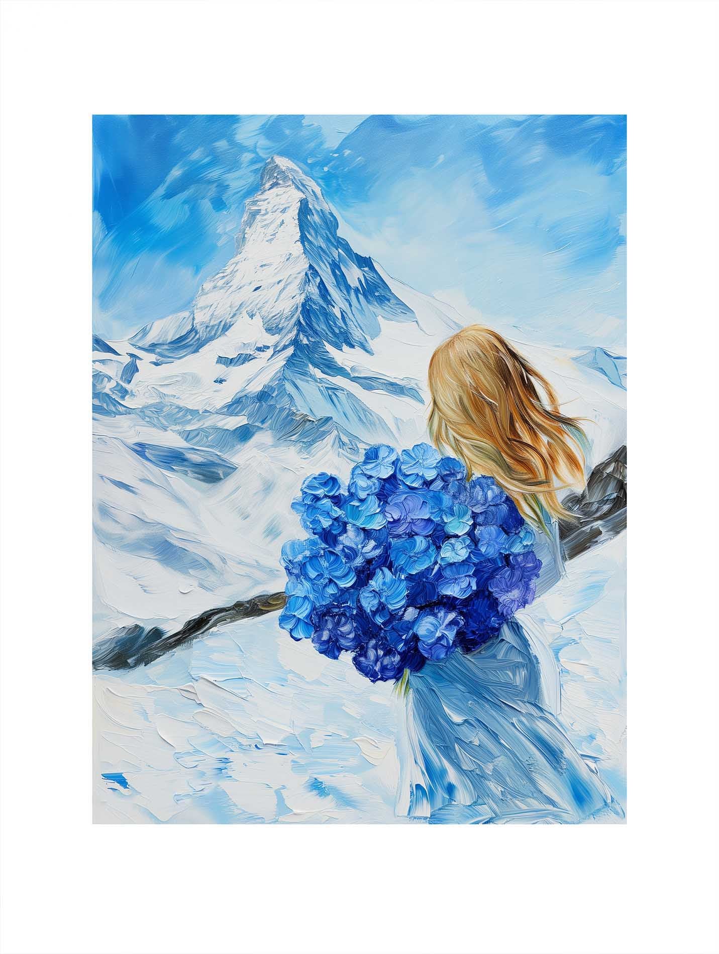 Poster titled 'Girl with a Blue Dream Poster' from ArtDarts