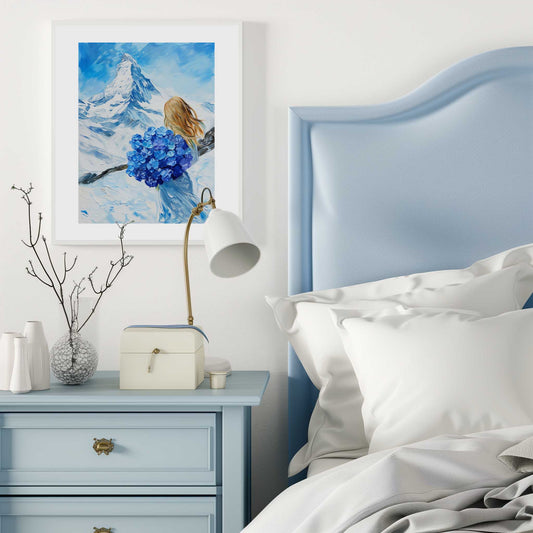 Poster titled 'Girl with a Blue Dream Poster' from ArtDarts