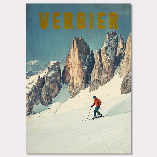Poster titled 'Verbier - Alpine Thrill' from ArtDarts