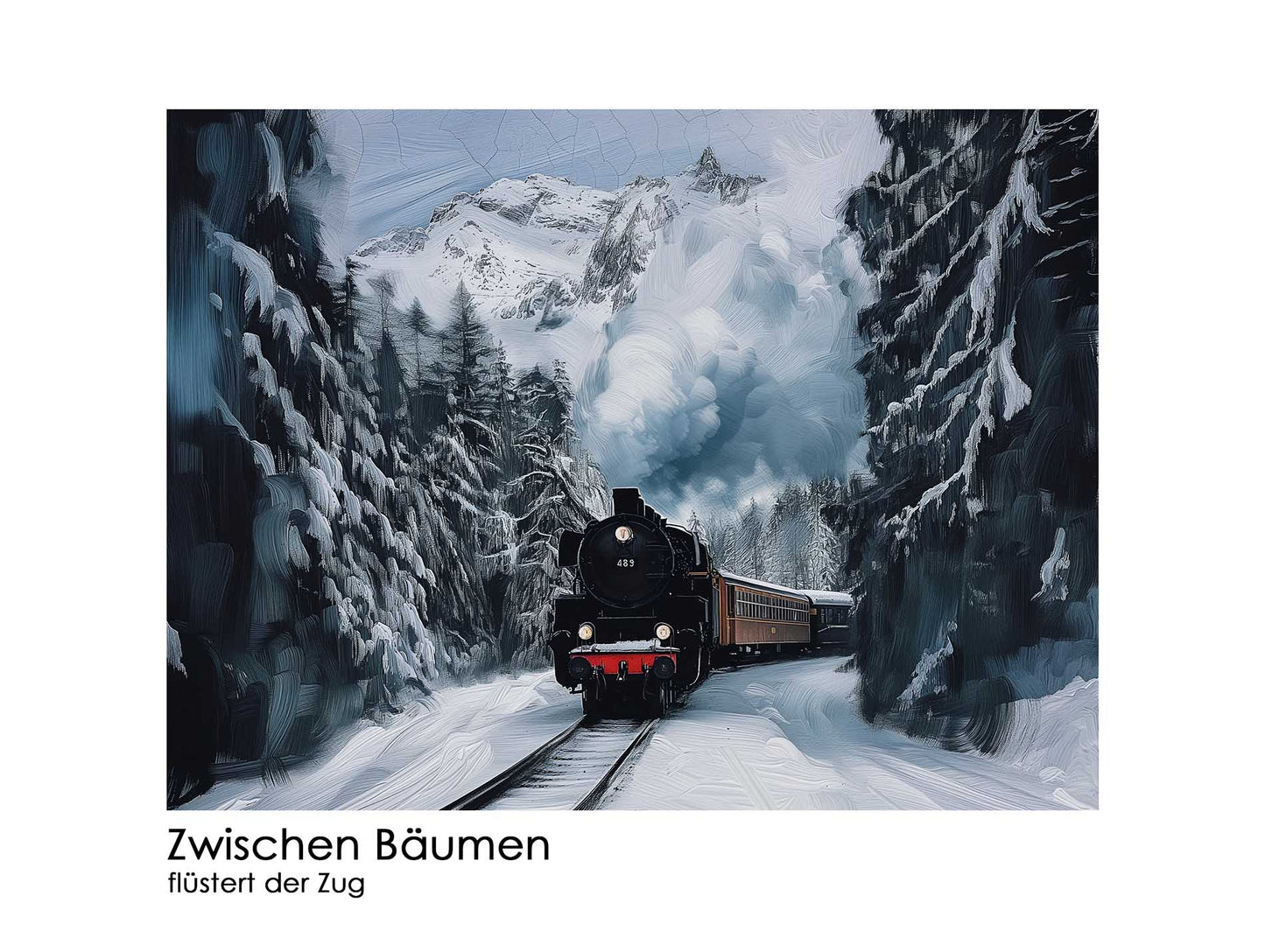 Poster titled 'The train whispers through the trees Poster' from ArtDarts