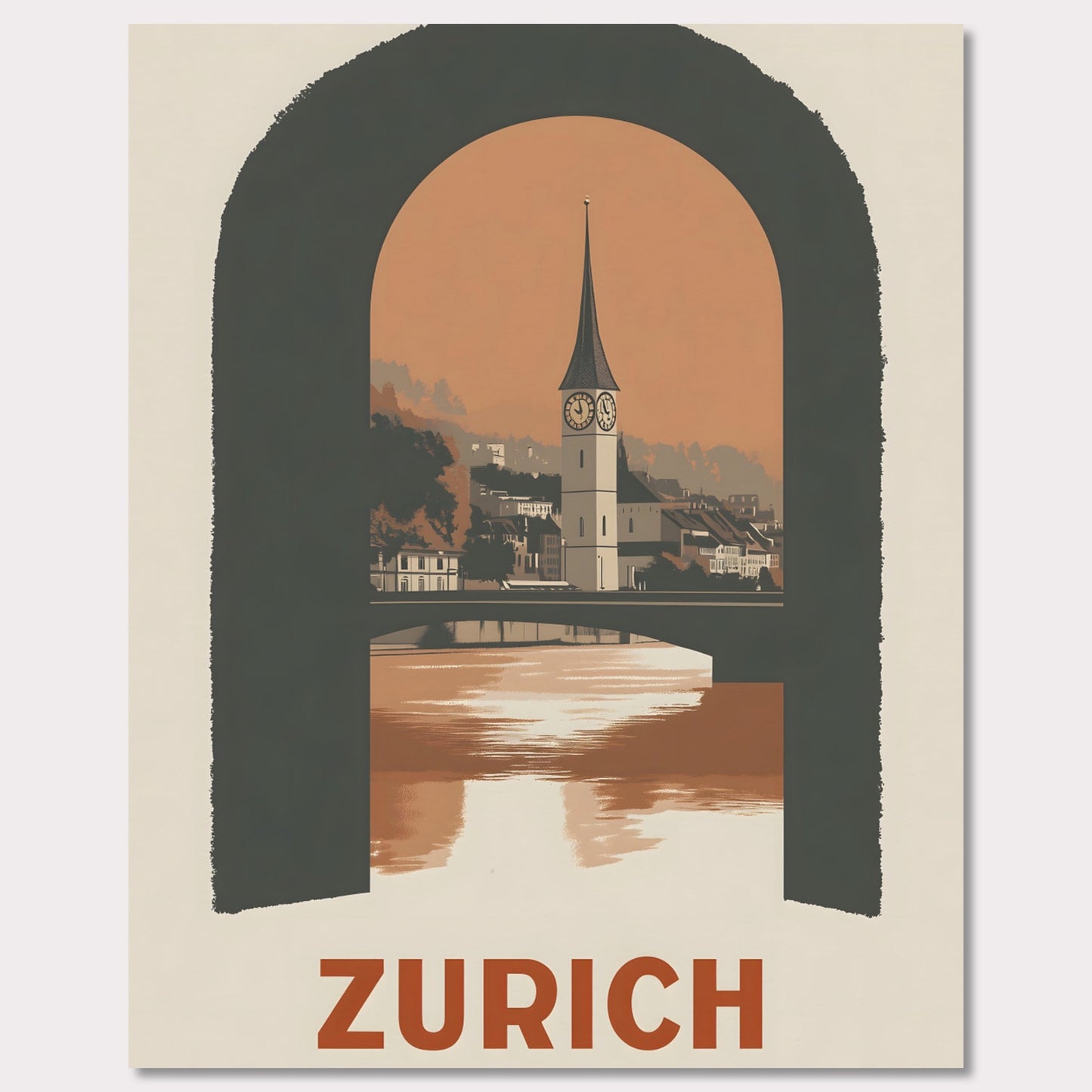 Poster titled 'Zurich – A Window to the City' from ArtDarts
