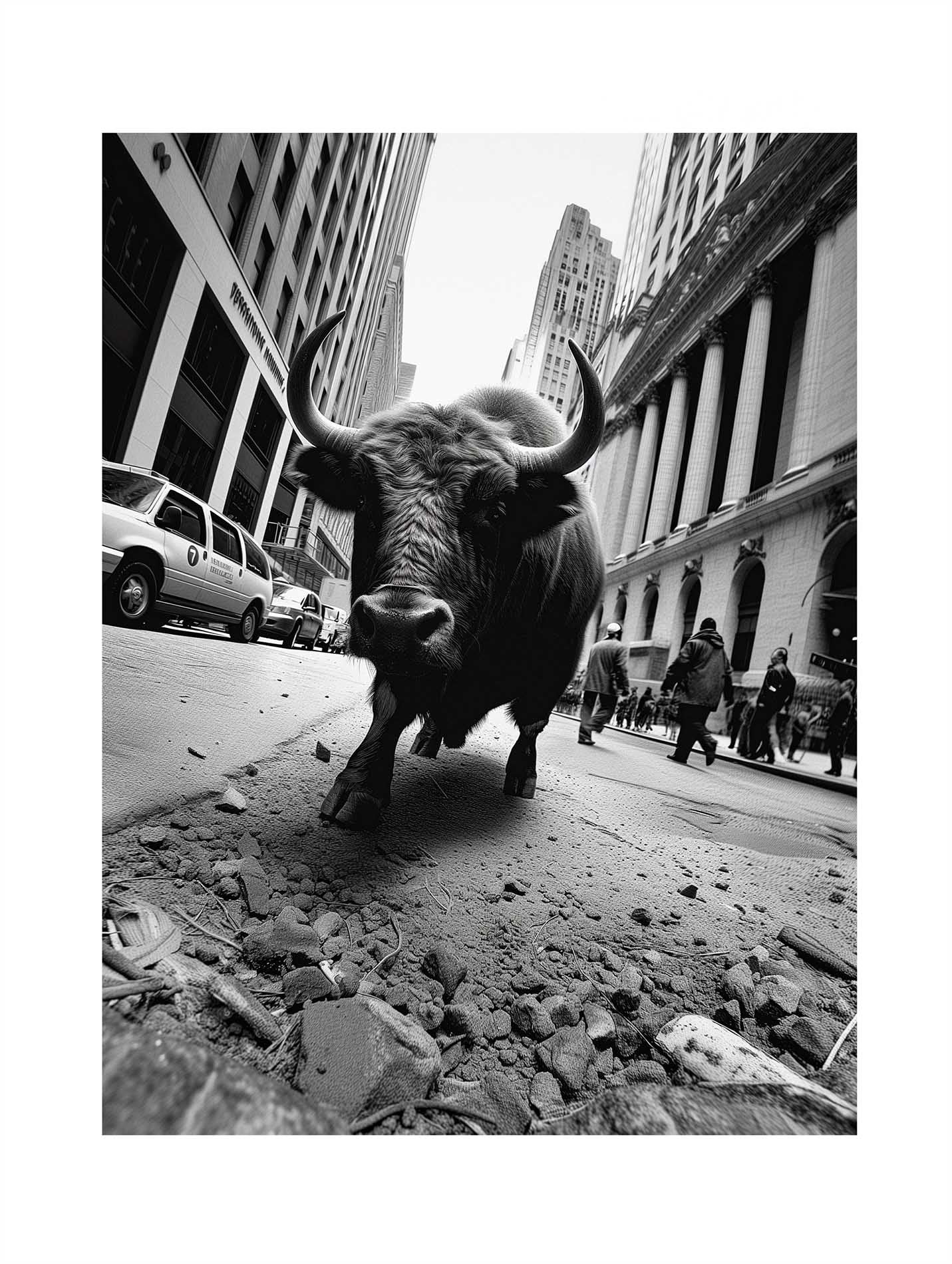 Poster titled 'Buffalo in the big city Poster' from ArtDarts