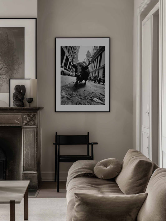 Poster titled 'Buffalo in the big city Poster' from ArtDarts