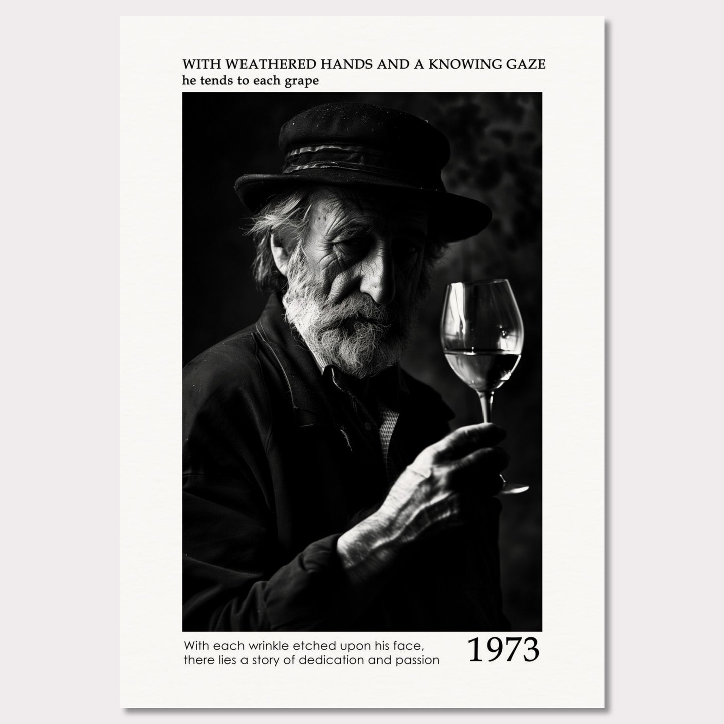 Poster titled 'Elderly Winemaker Poster' from ArtDarts