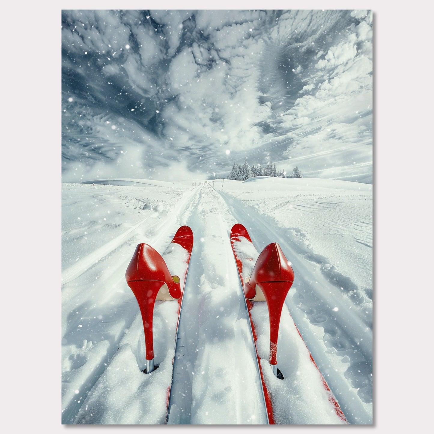 Poster titled 'High Heels, High Thrills' from ArtDarts