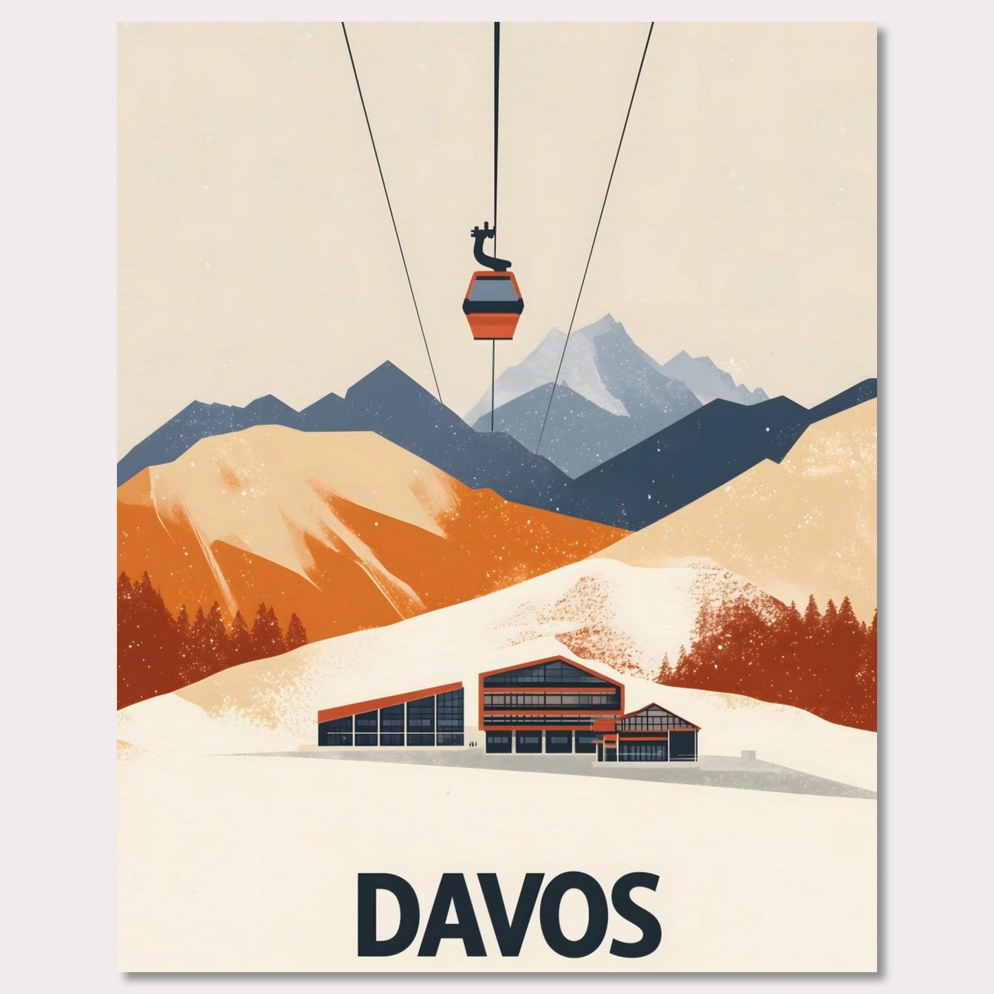 Poster titled 'Davos – Winter Retreat' from ArtDarts