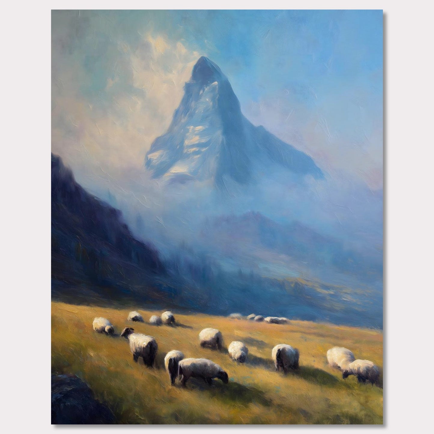 Poster titled 'Sheep Below Matterhorn' from ArtDarts
