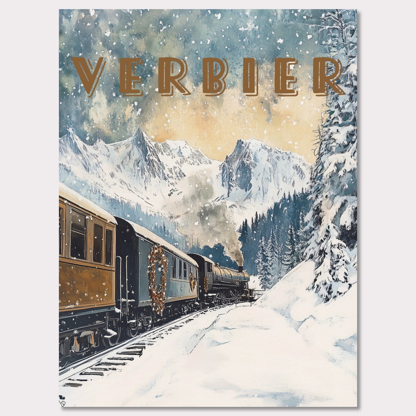 Poster titled 'Verbier Express' from ArtDarts