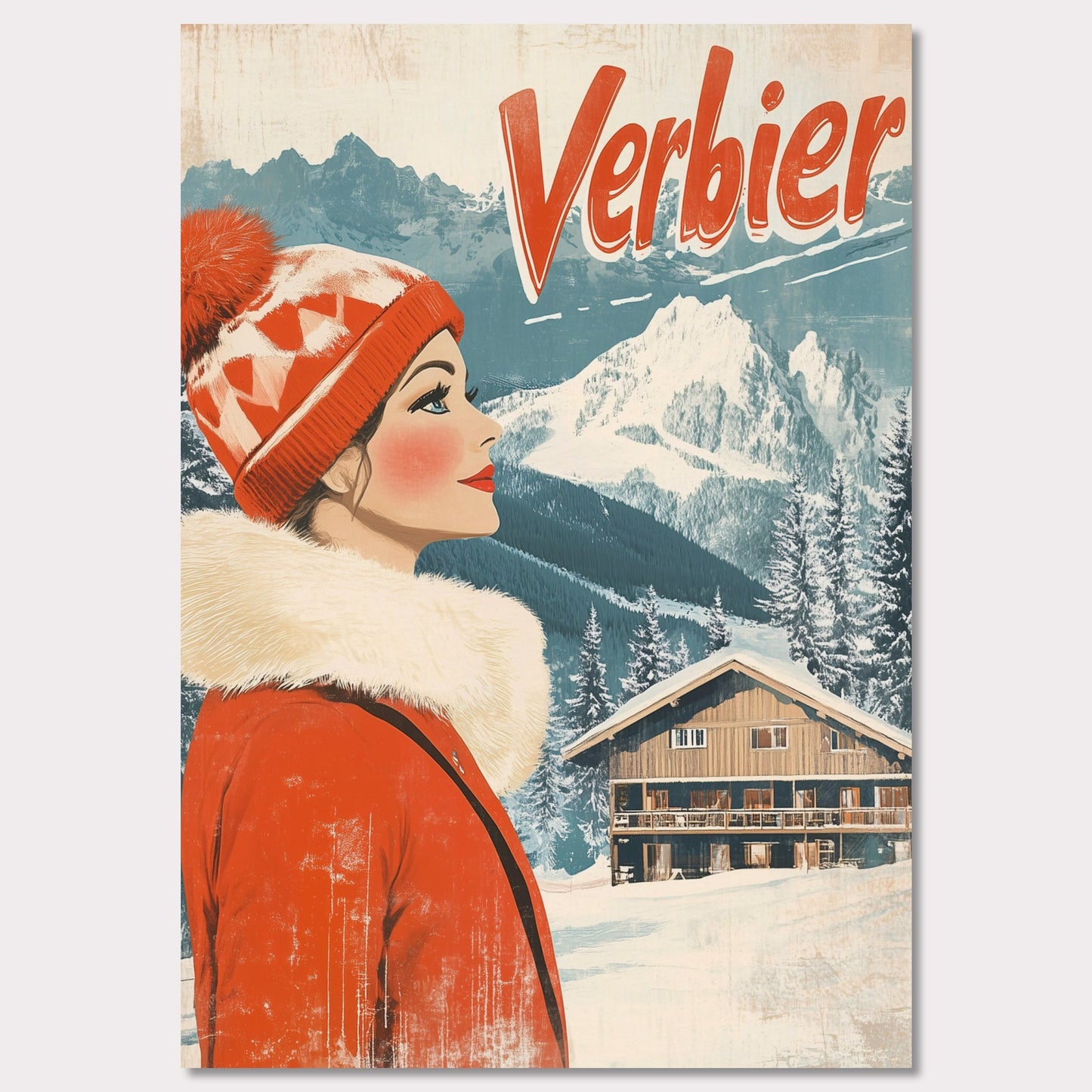 Poster titled 'Verbier - Winter Elegance' from ArtDarts