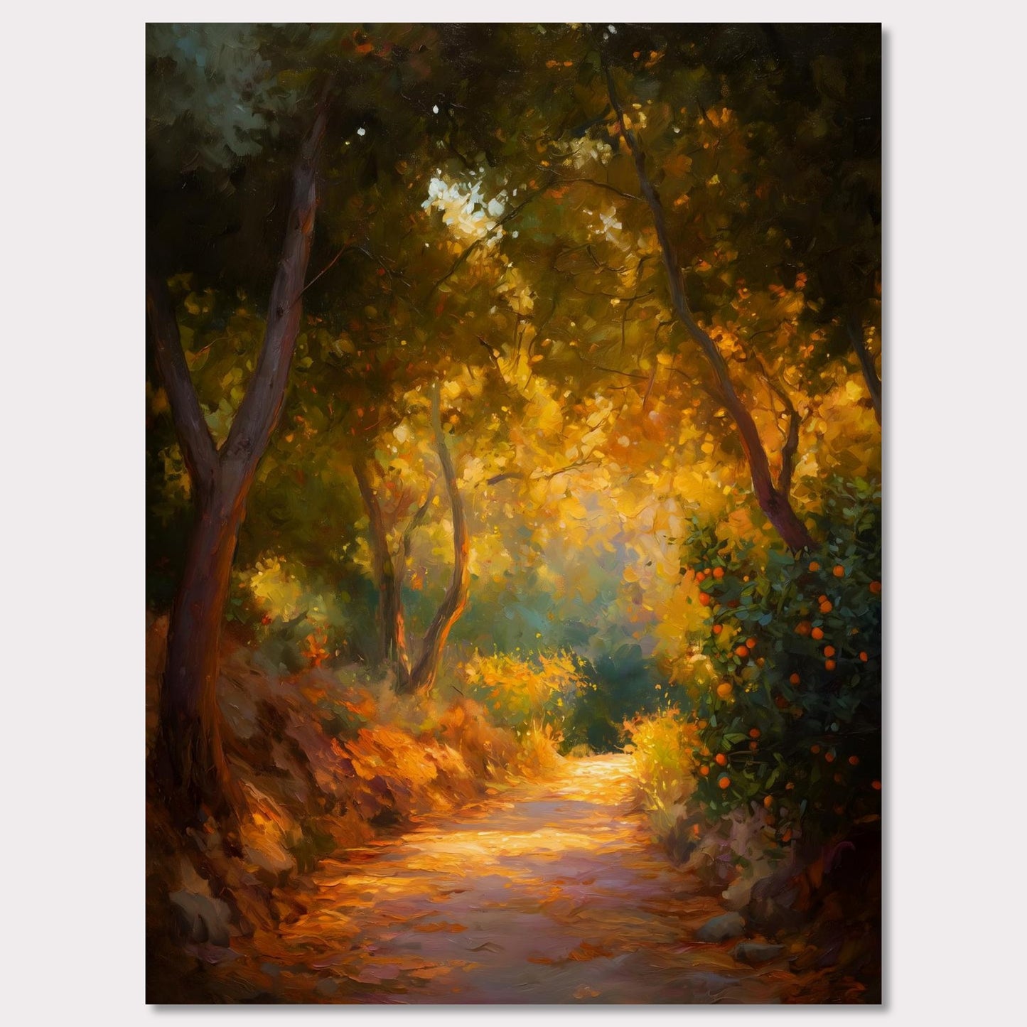 Poster titled 'Orange Grove Path' from ArtDarts