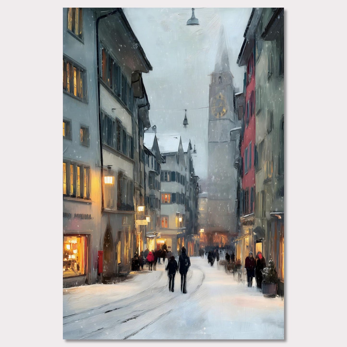 Poster titled 'Zurich Snowfall' from ArtDarts