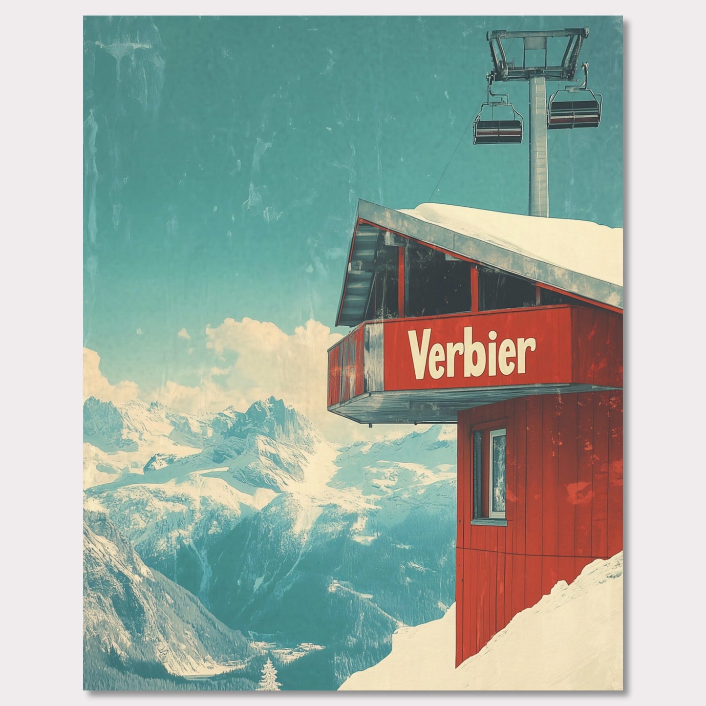Poster titled 'Verbier - Gondola View' from ArtDarts