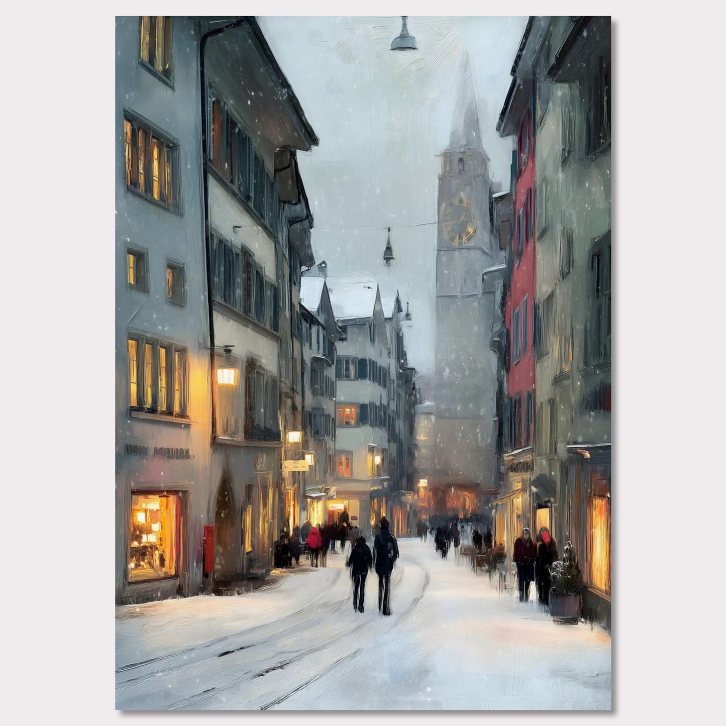 Poster titled 'Zurich Snowfall' from ArtDarts