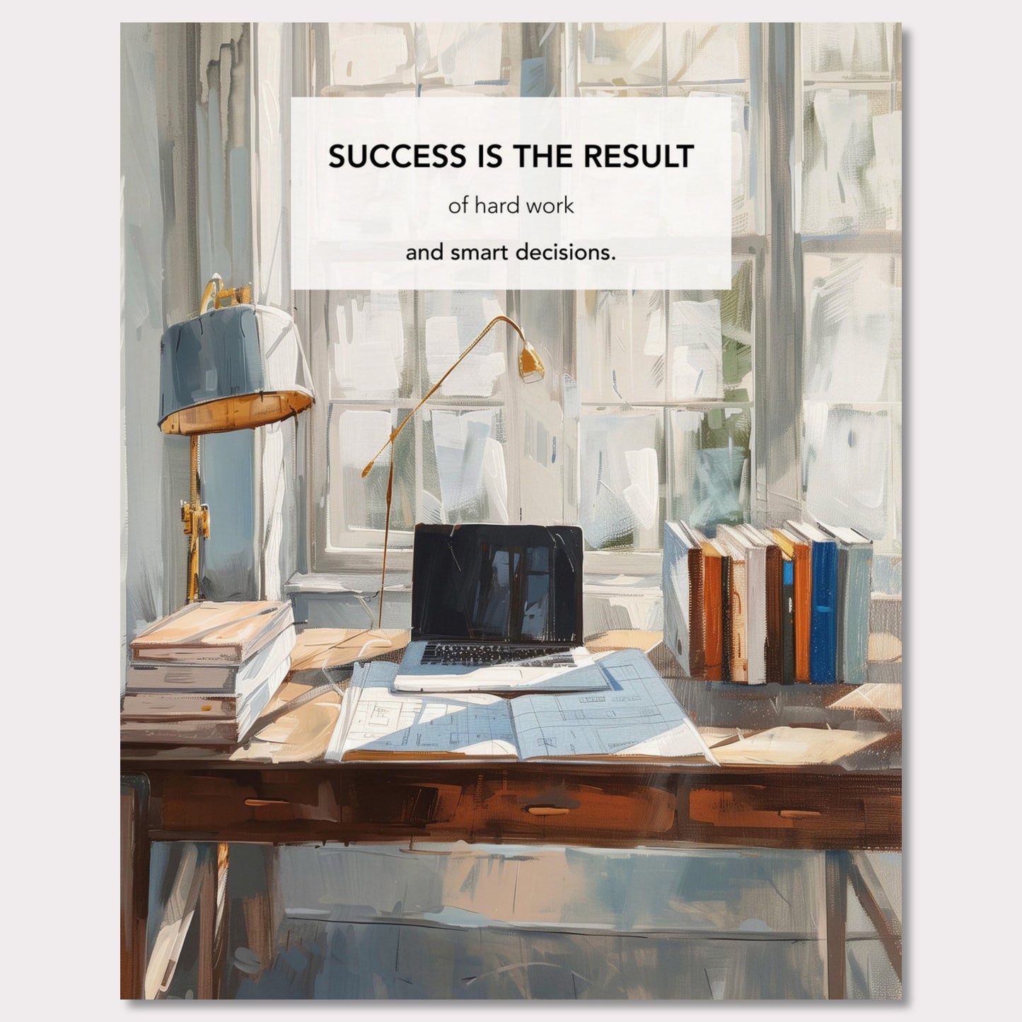 Poster titled 'Success is the result of hard work and smart decisions' from ArtDarts