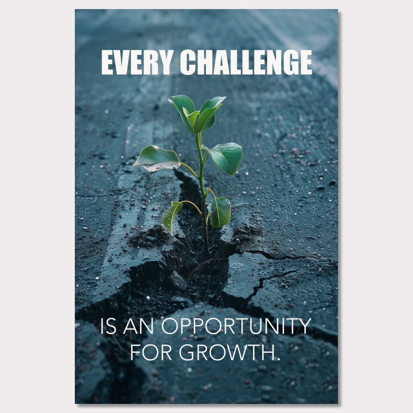 Poster titled 'Every challenge is an opportunity for growth' from ArtDarts