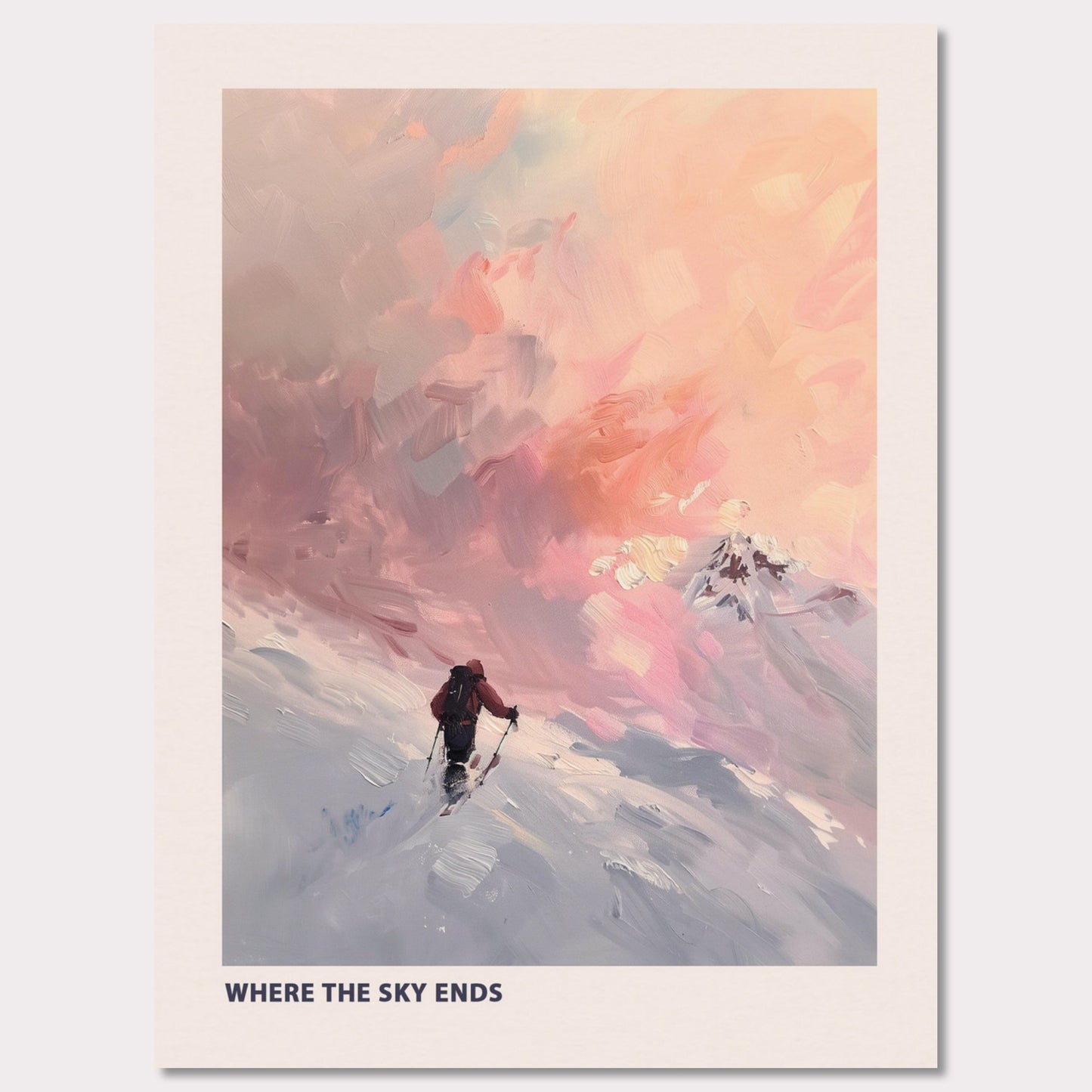 Poster titled 'Skier at sunset Poster' from ArtDarts
