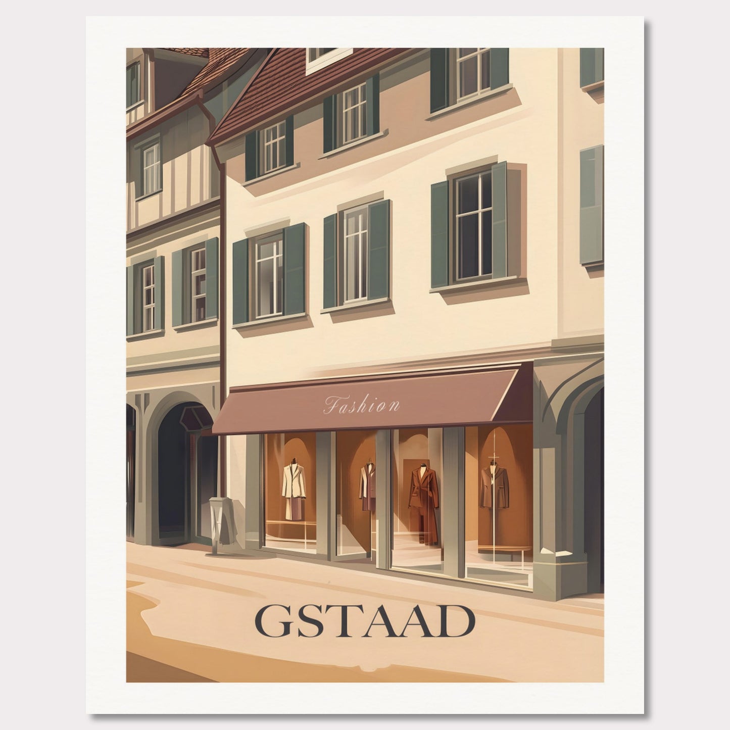Poster titled 'Gstaad – Fashion in the Alps' from ArtDarts