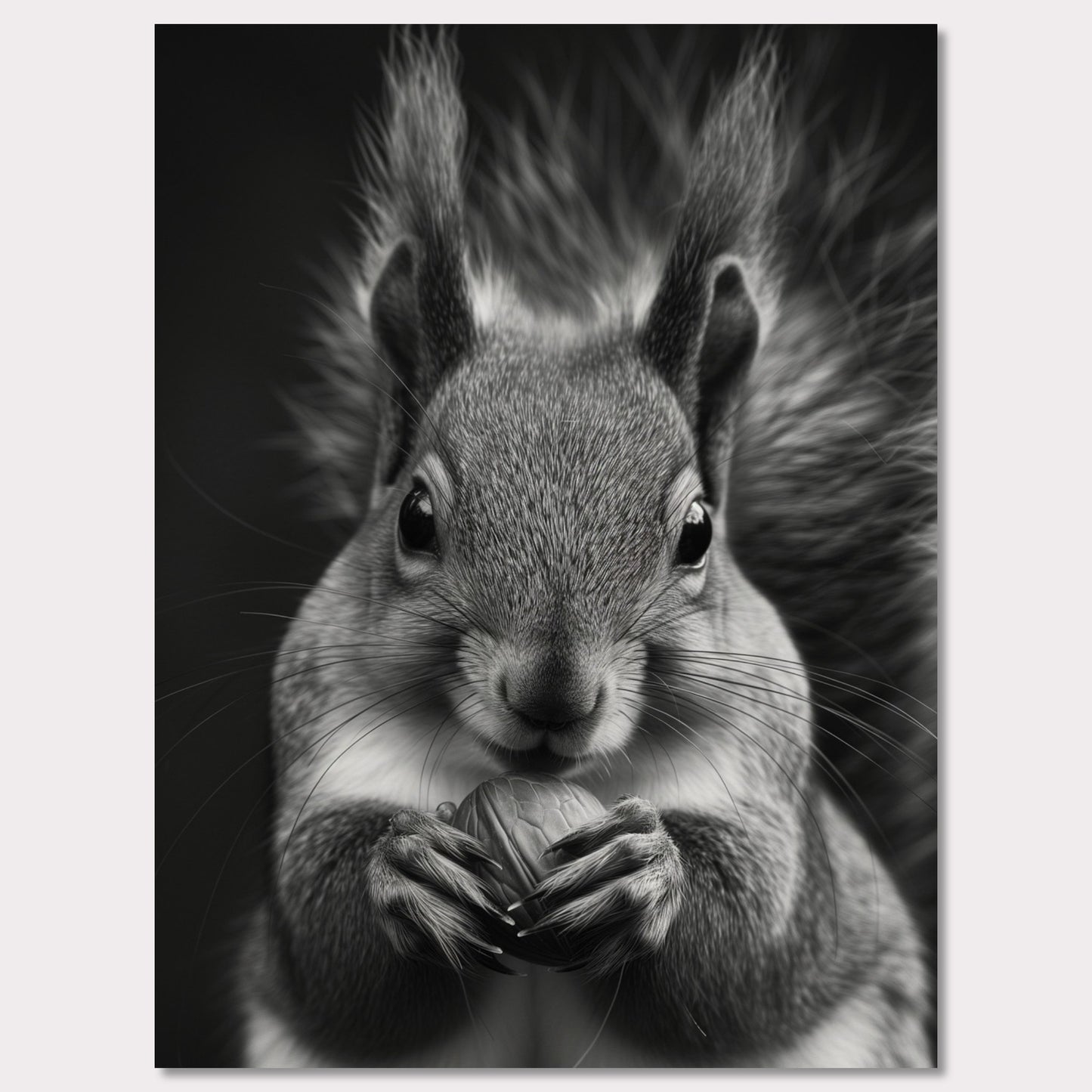 Poster titled 'Black and white portrait of a squirrel Poster' from ArtDarts